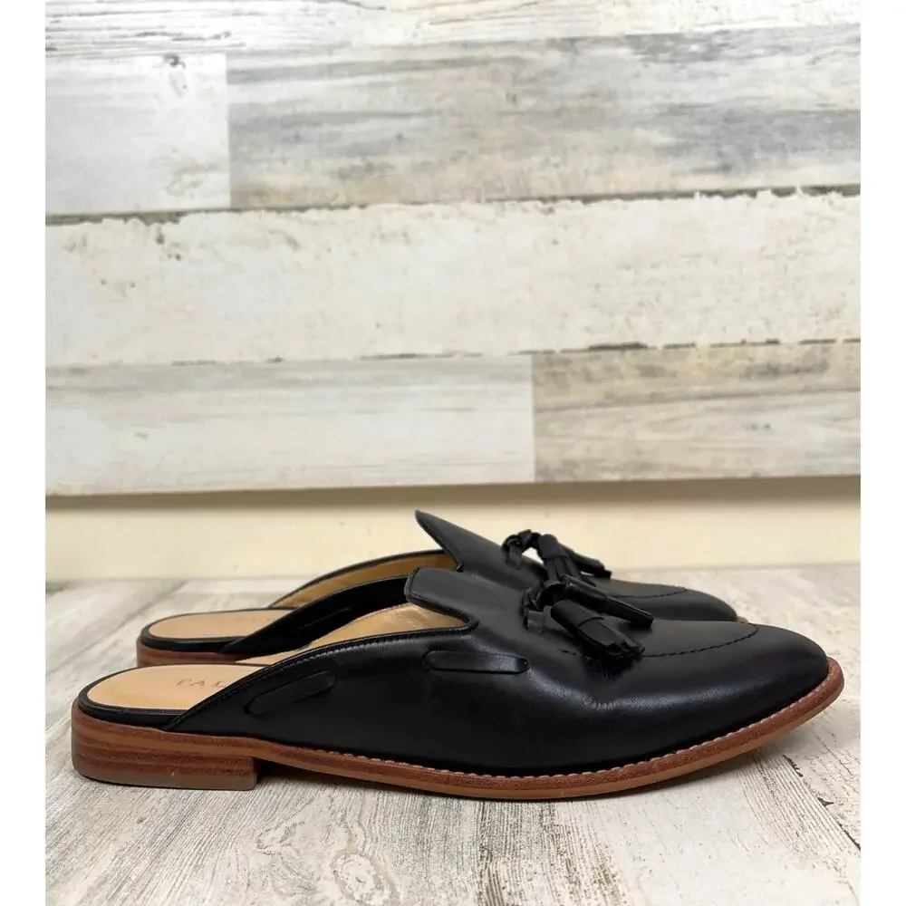 Talbots Leighton Black Leather Loafers Womens 9.5 Slip On Dress Shoes